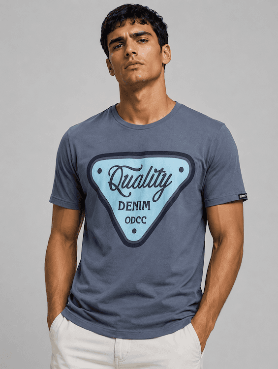 ODCC ROUND NECK PRINTED HALF SELEEVS T02530