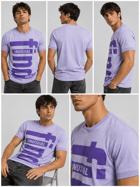 ODCC Lavender Unusual Graphic Printed T-Shirt T02553 - 4