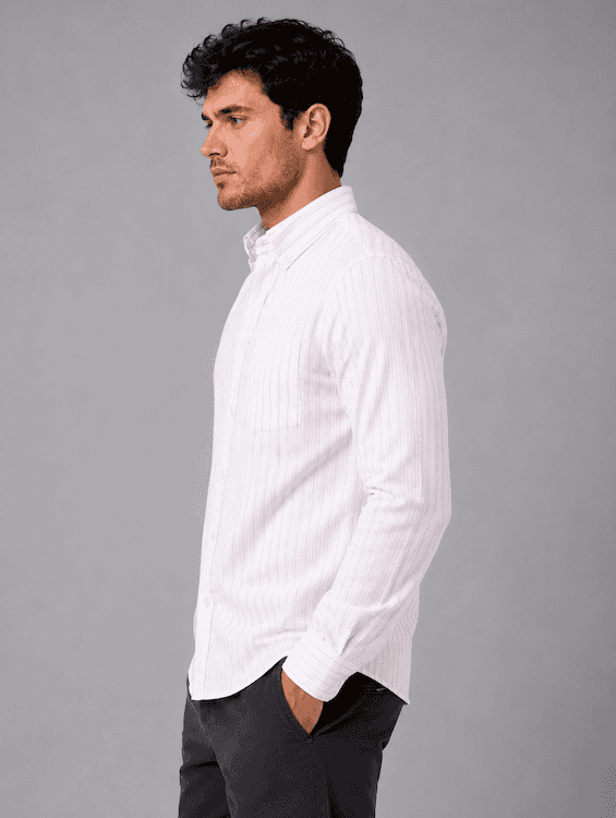 ODCC White Pink Stripe Cotton Shirt RG1005 - 2