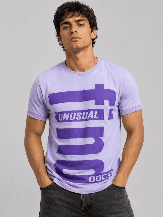 ODCC Lavender Unusual Graphic Printed T-Shirt T02553