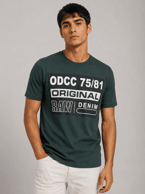 ODCC ROUND NECK PRINTED HALF SELEEVS T02536