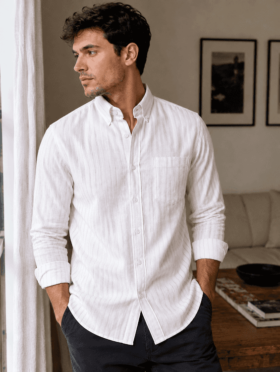 ODCC White Pink Stripe Cotton Shirt RG1005 - 5