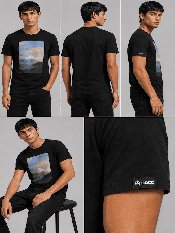 ODCC ROUND NECK PRINTED HALF SELEEVS T02534 - 8