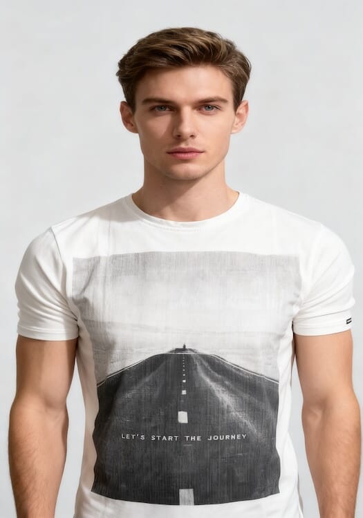 ODCC ROUND NECK PRINTED HALF SELEEVS  T02503