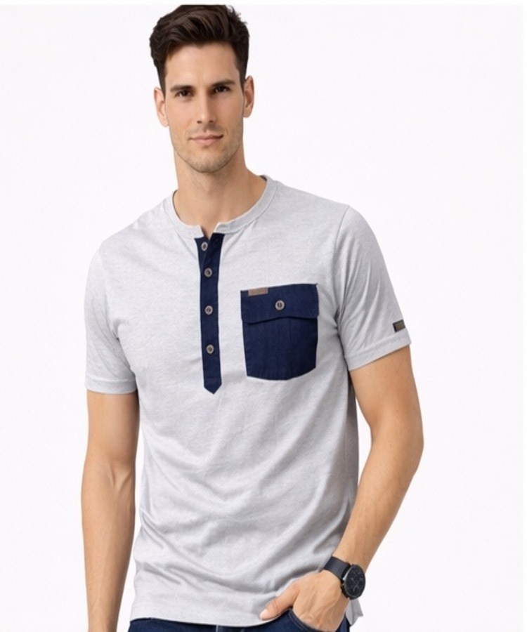 ODCC HENLEY DENIM POCKET H/S T02473 - 6