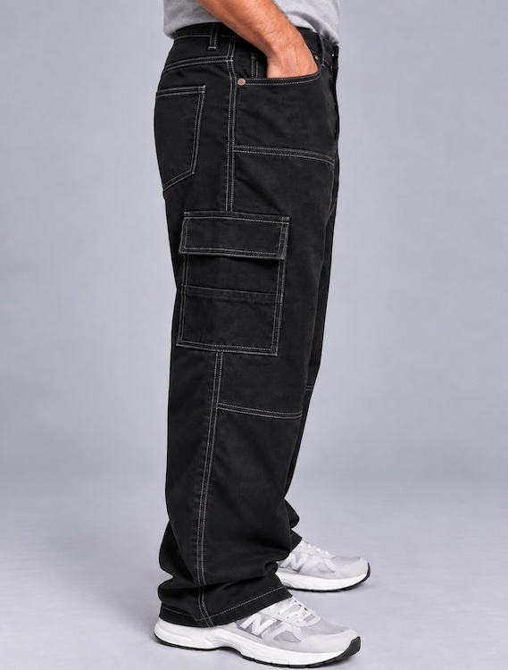 ODCC Black Raw Wash Denim Cargo – J1786 - 4