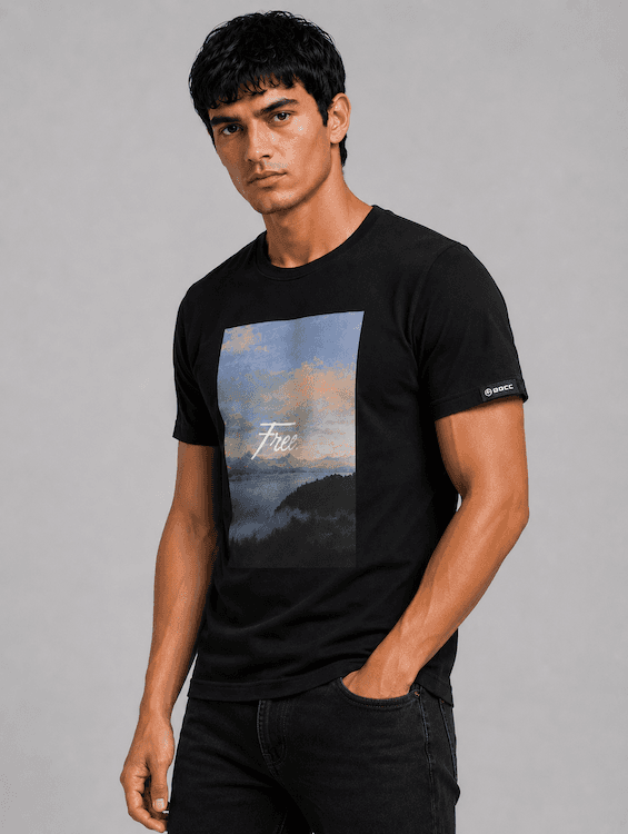 ODCC ROUND NECK PRINTED HALF SELEEVS T02534 - 2