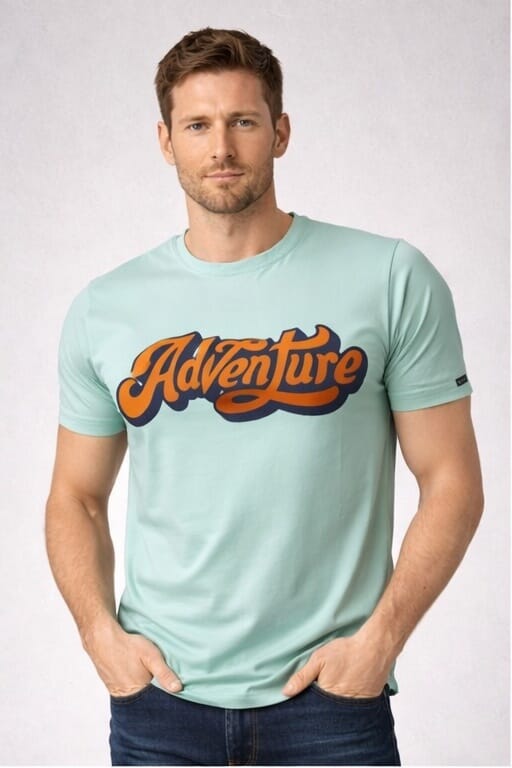 ODCC ROUND NECK PRINTED HALF SELEEVS  T02500