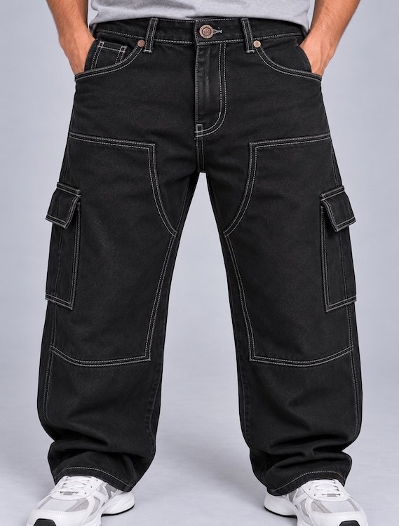 ODCC Black Raw Wash Denim Cargo – J1786 - 5