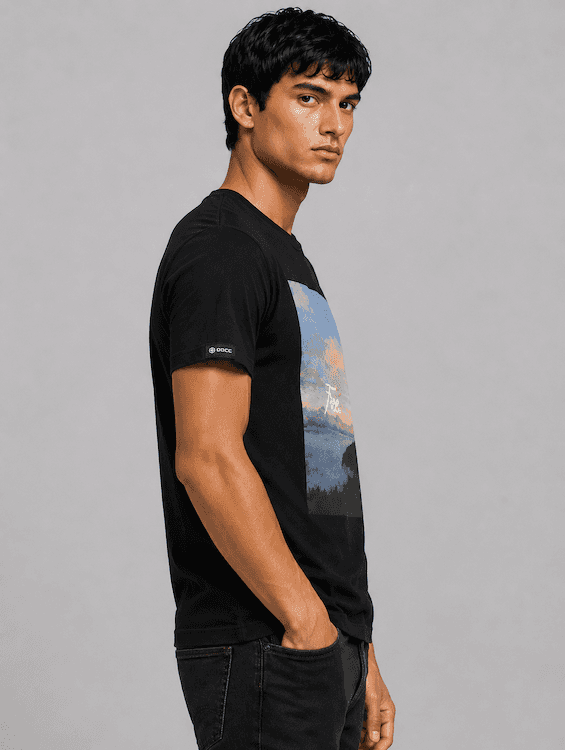 ODCC ROUND NECK PRINTED HALF SELEEVS T02534 - 7