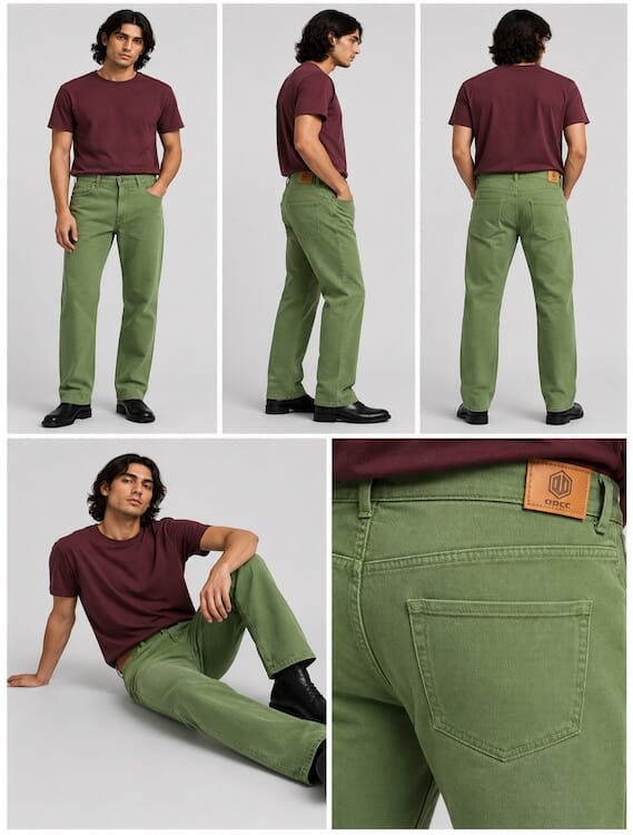 ODCC Men's Green Straight Fit Stretch Jeans | Premium Denim | J1783 - 8