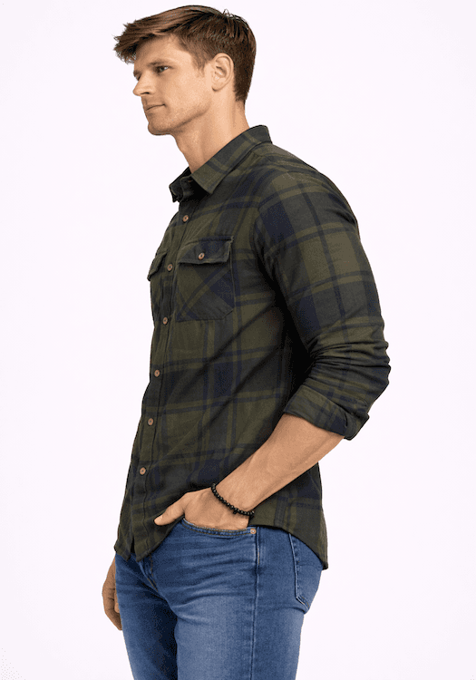 ODCC 2 Pocket Flap Checkered Full Sleeve Shirt YM0783 - 2