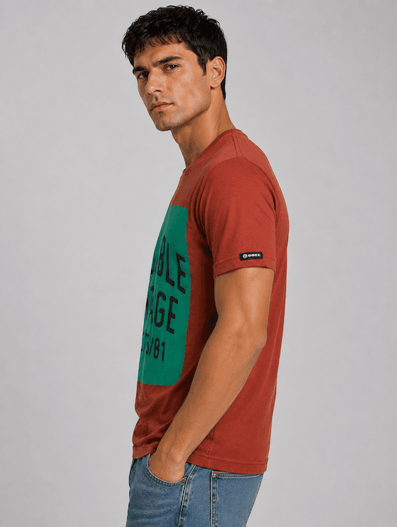 ODCC ROUND NECK PRINTED HALF SELEEVS T02531 - 3