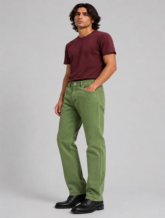 ODCC Men's Green Straight Fit Stretch Jeans | Premium Denim | J1783 - 6