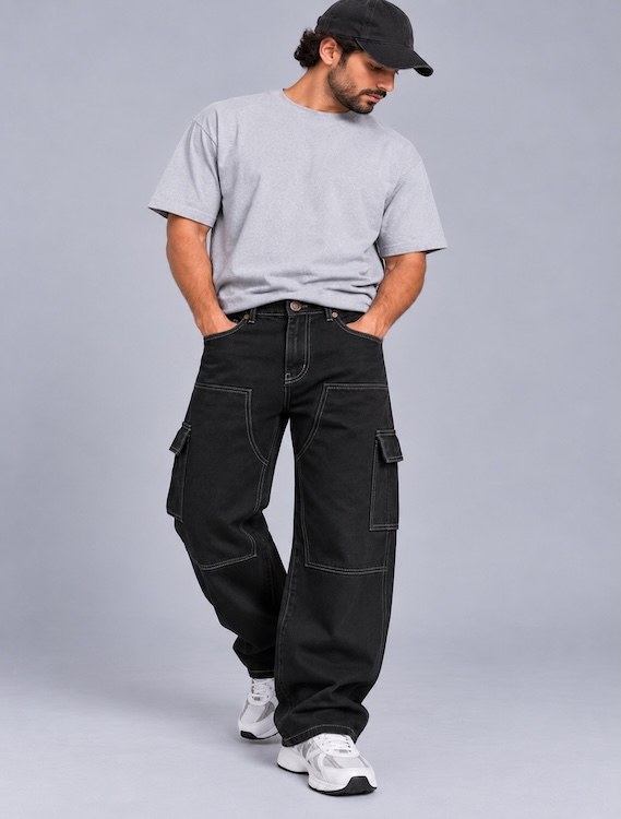 ODCC Black Raw Wash Denim Cargo – J1786 - 6