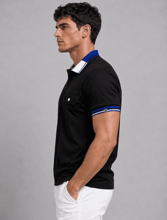 ODCC T02557 – Black Half-Zip Polo T-Shirt - 6