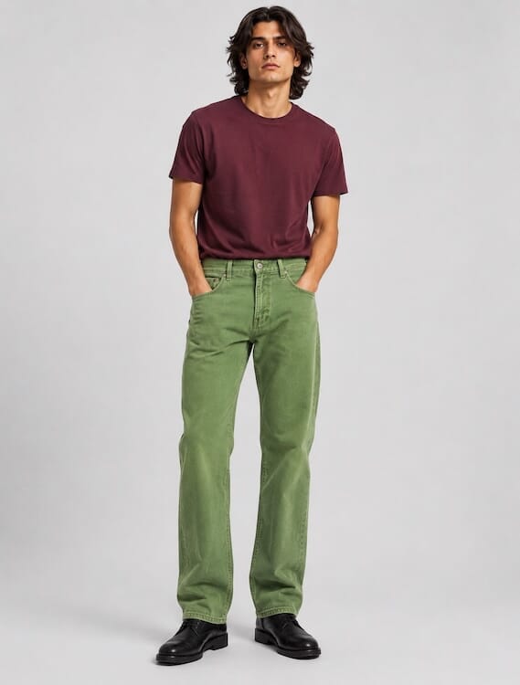 ODCC Men's Green Straight Fit Stretch Jeans | Premium Denim | J1783 - 4