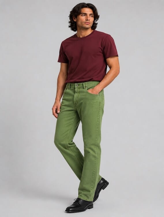 ODCC Men's Green Straight Fit Stretch Jeans | Premium Denim | J1783 - 5