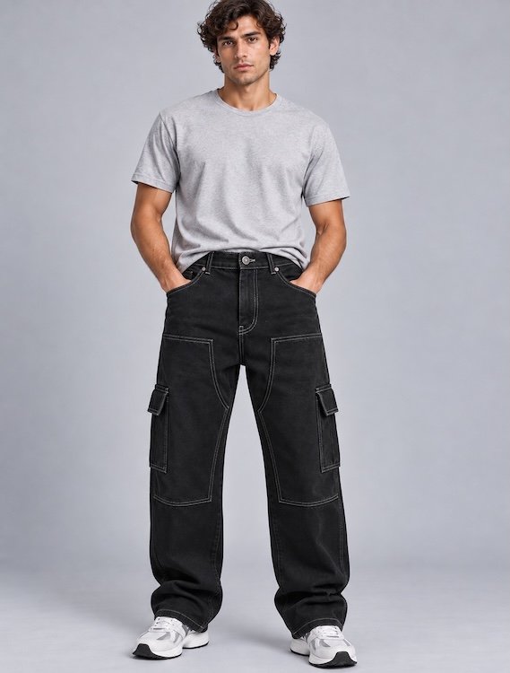 ODCC Black Raw Wash Denim Cargo – J1786 - 7