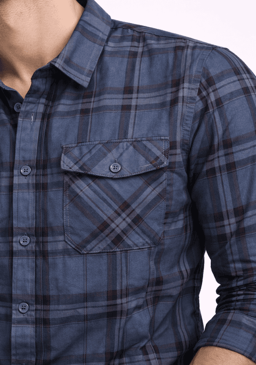 ODCC 2 Pocket Flap Checkered Full Sleeve Shirt YM0759 - 5