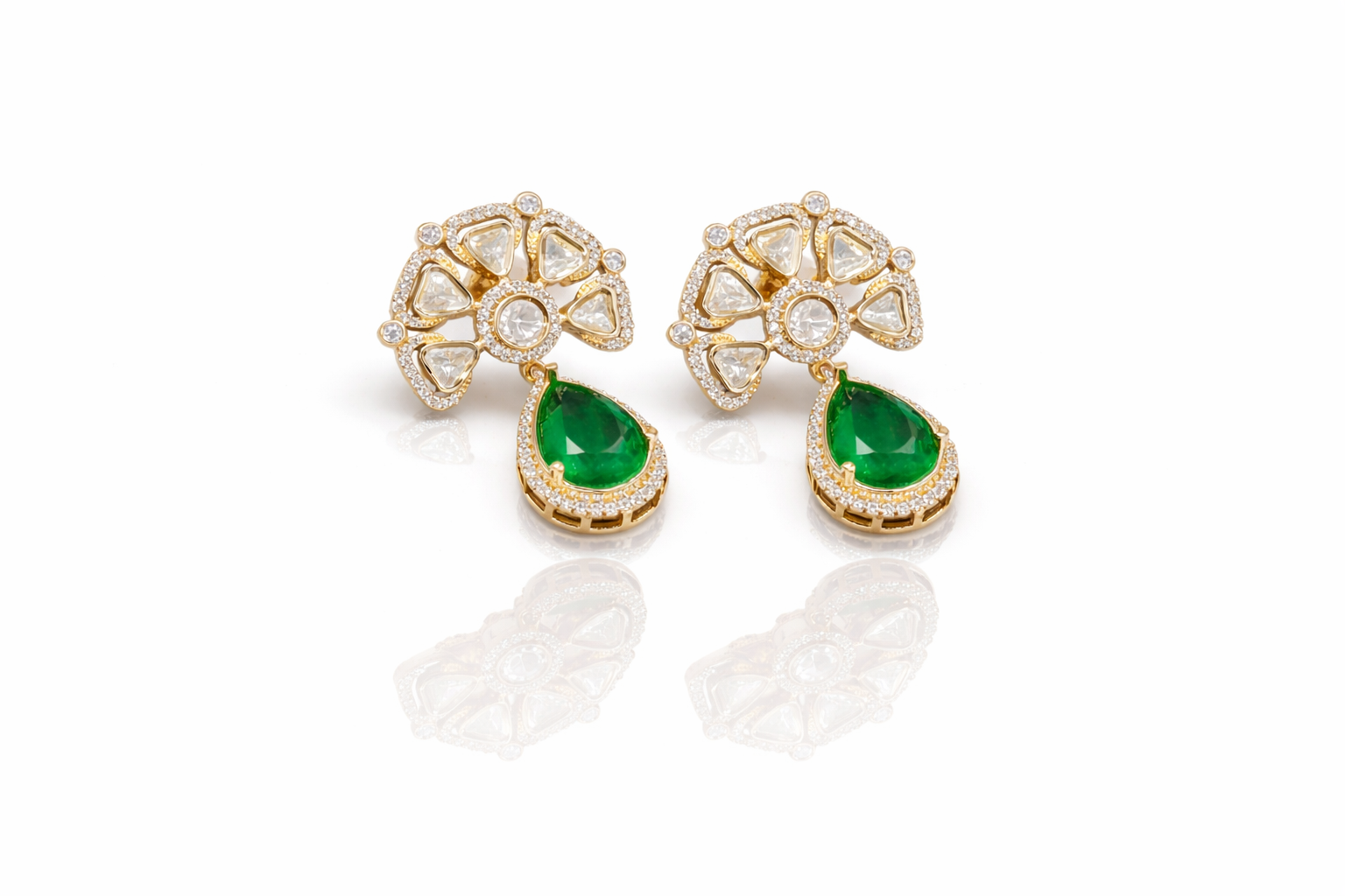 Kundan Earrings 09254 - 3