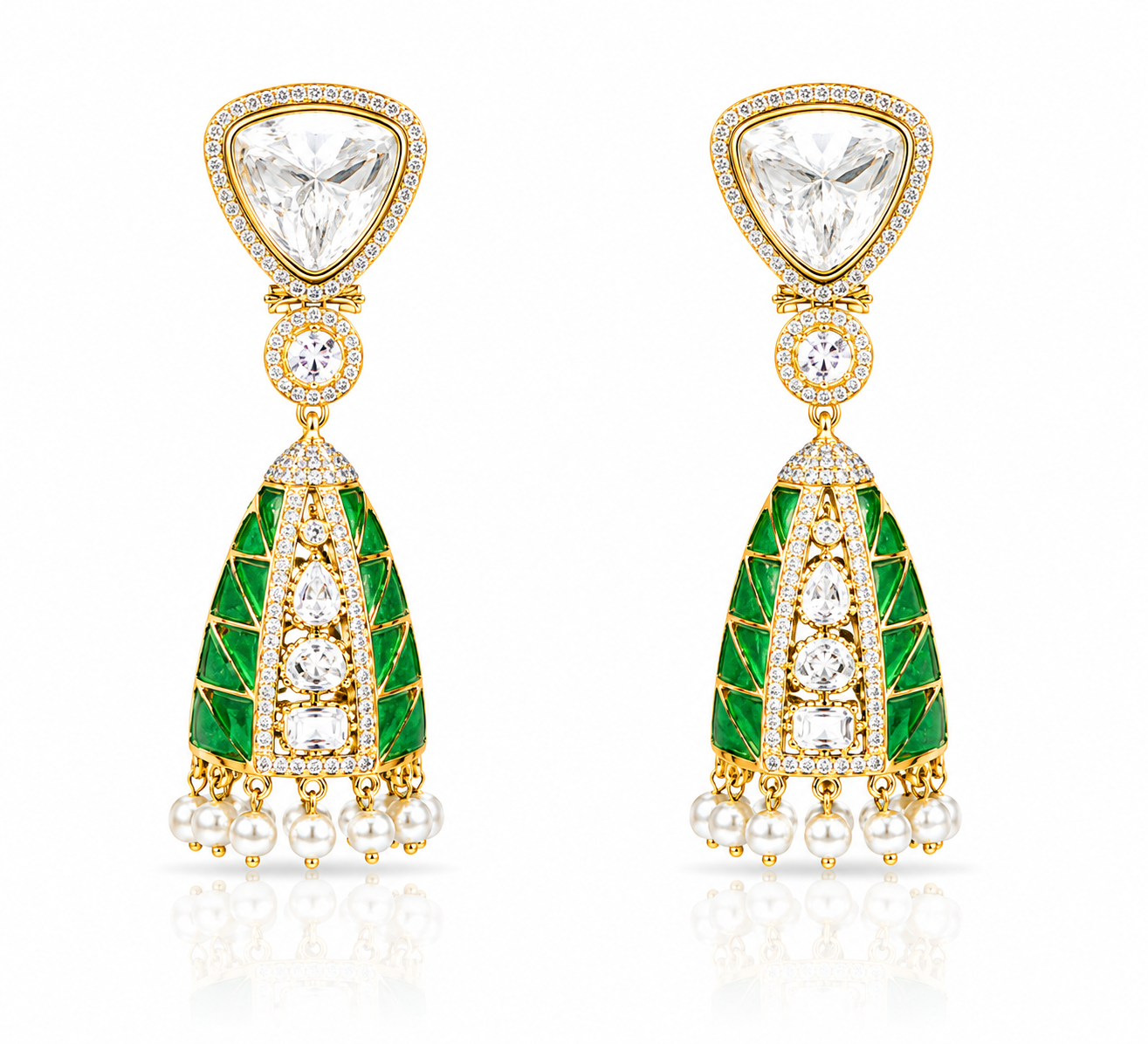 Kundan earrings 00127 - 6