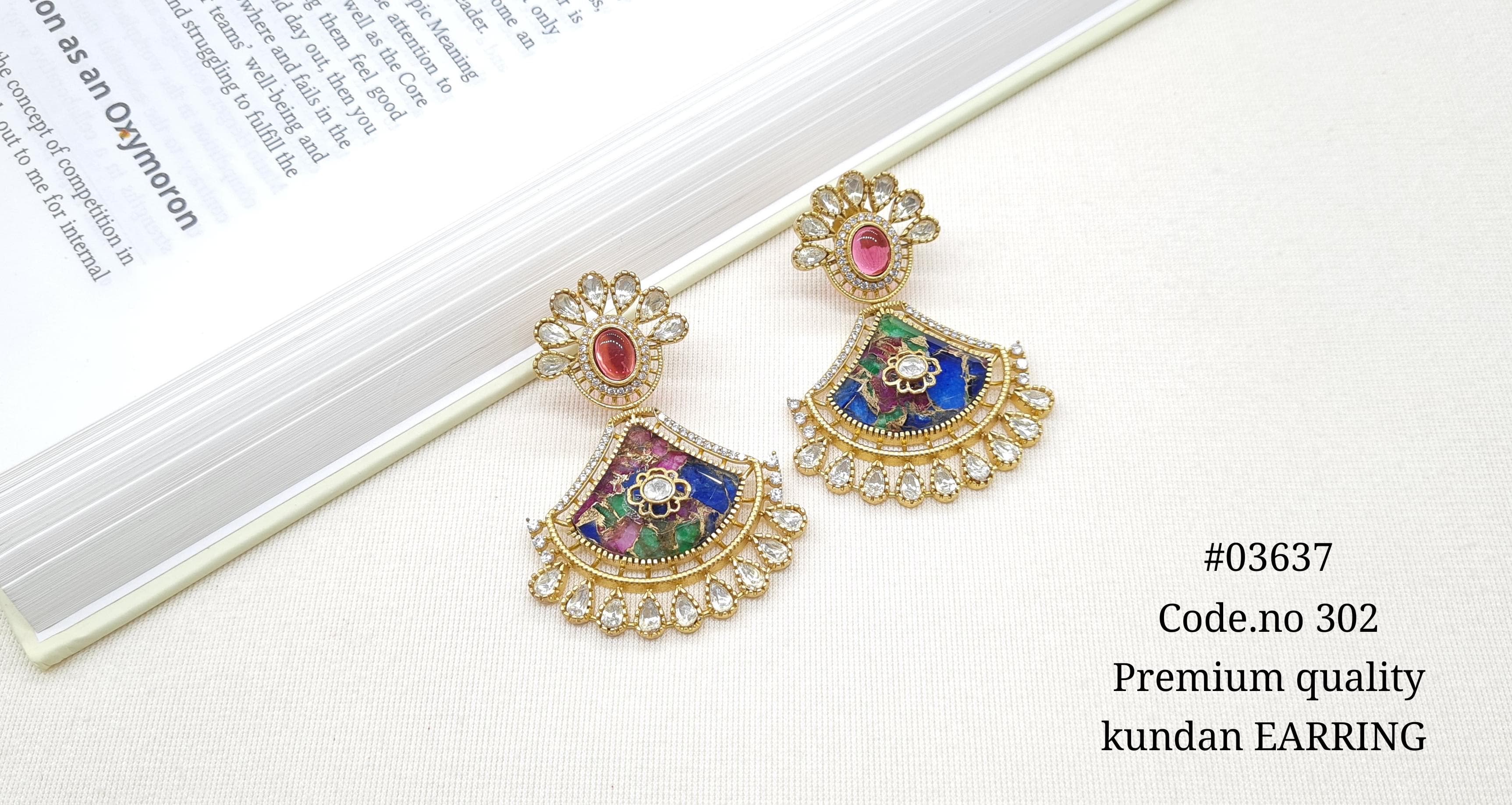 Kundan Earrings 03637 - 3