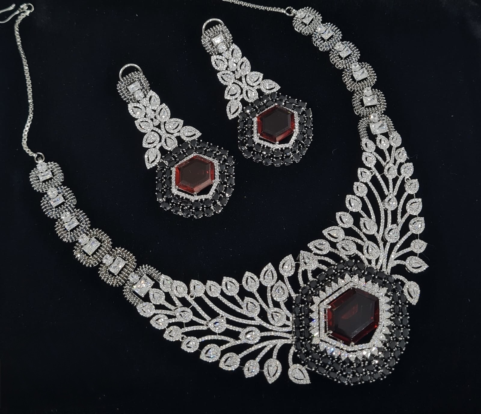 Cz Statement Necklace 06017 - 6