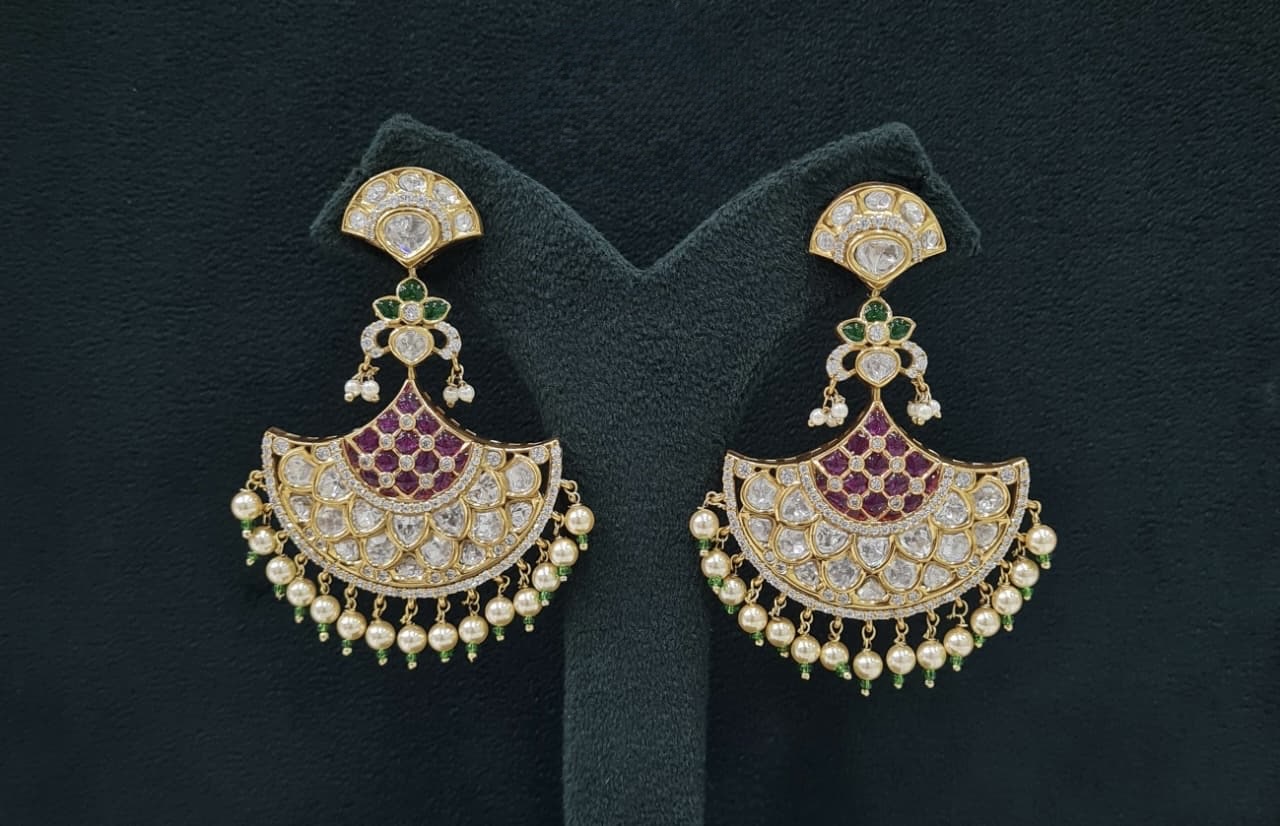 Kundan Earrings 07602 - 4