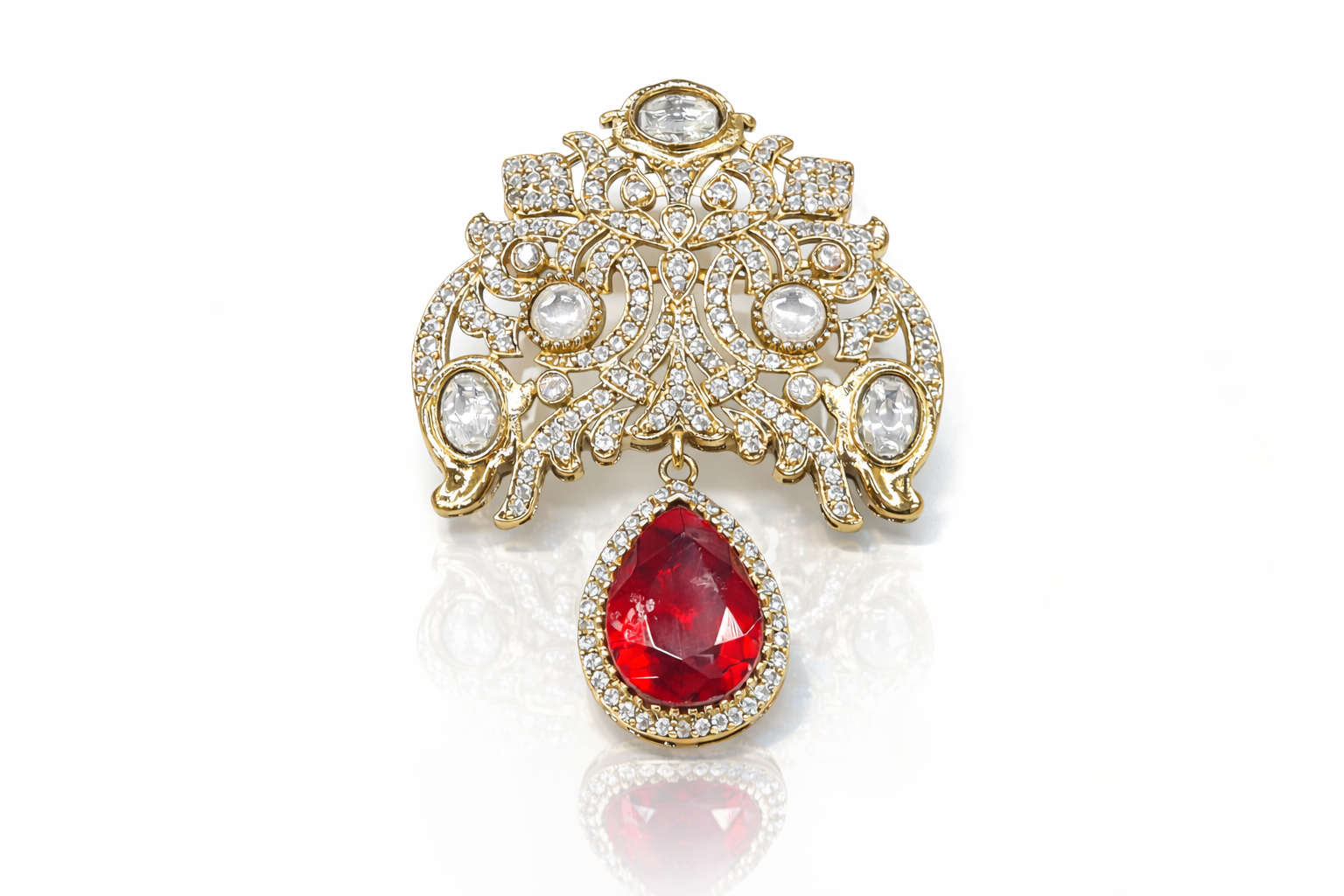 Kundan brooch 03043 - 4