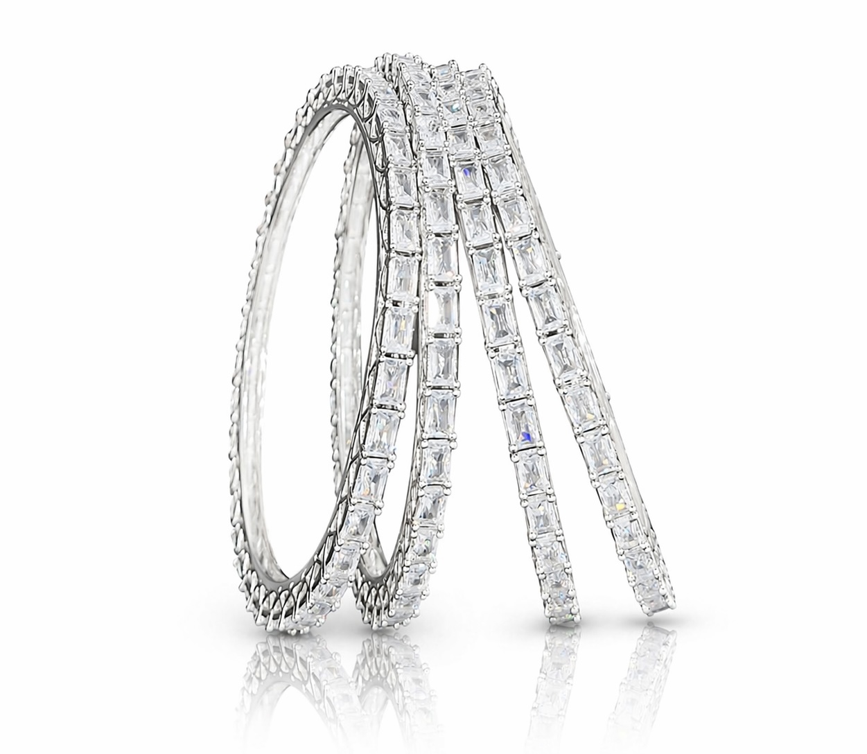 Cz Bangles Silver 09739