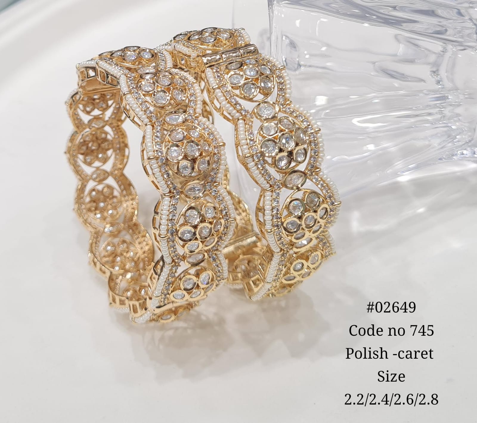 Kundan Bangles 02649 - 2