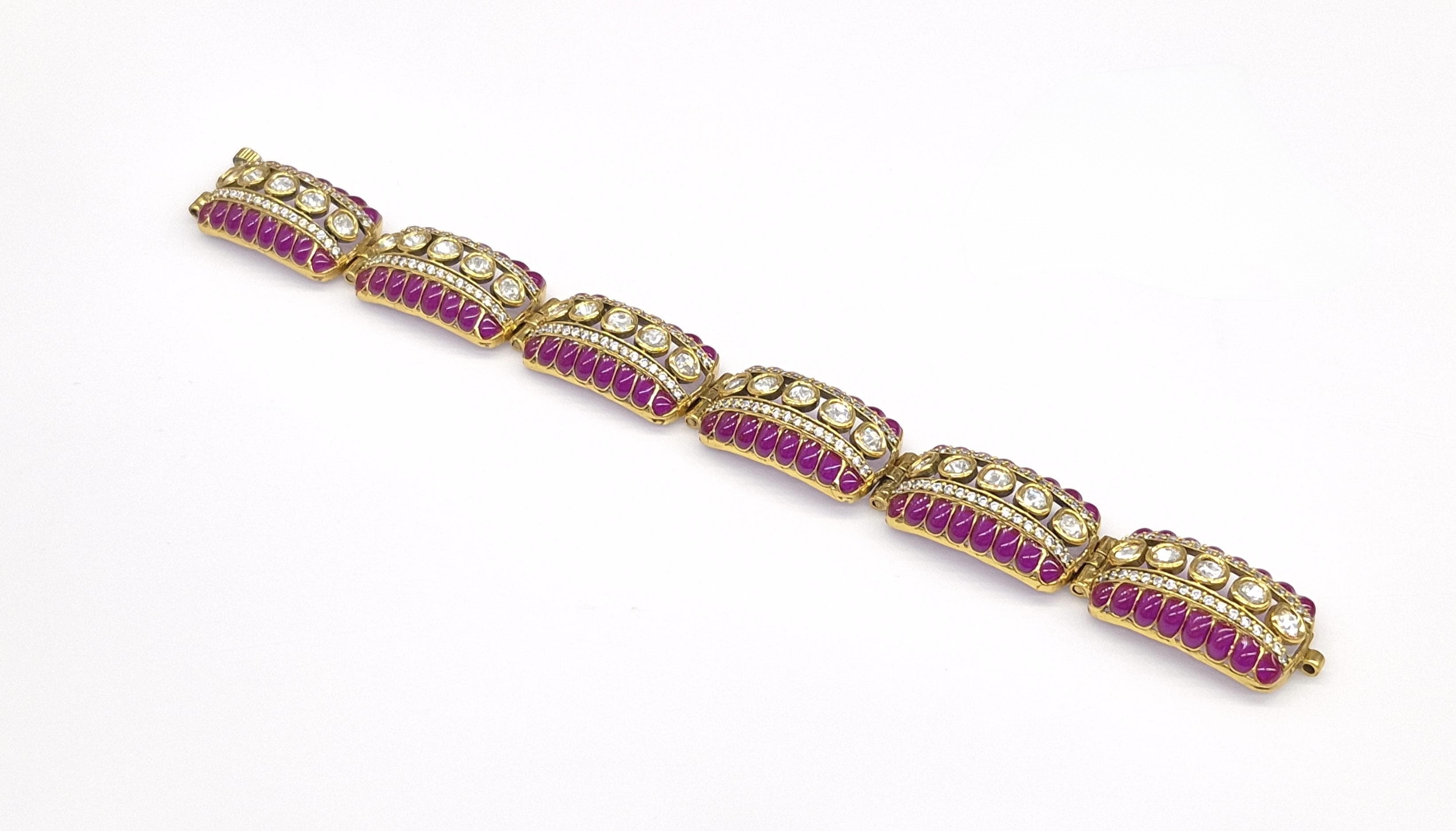 Victorian Kundan Bracelet 08288 - 4