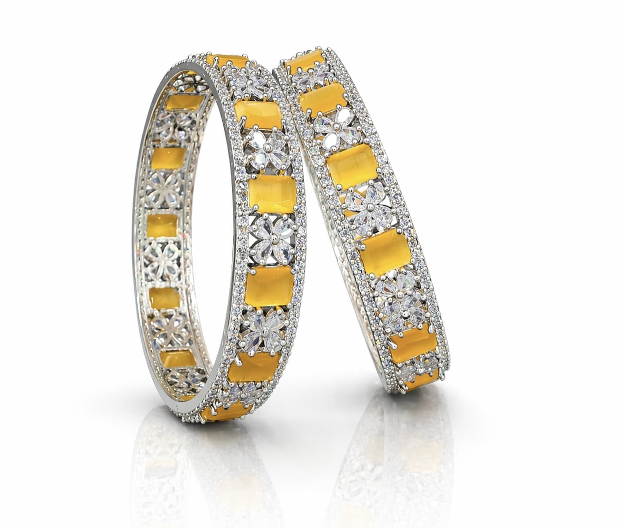 Cz Bangles Silver 09776