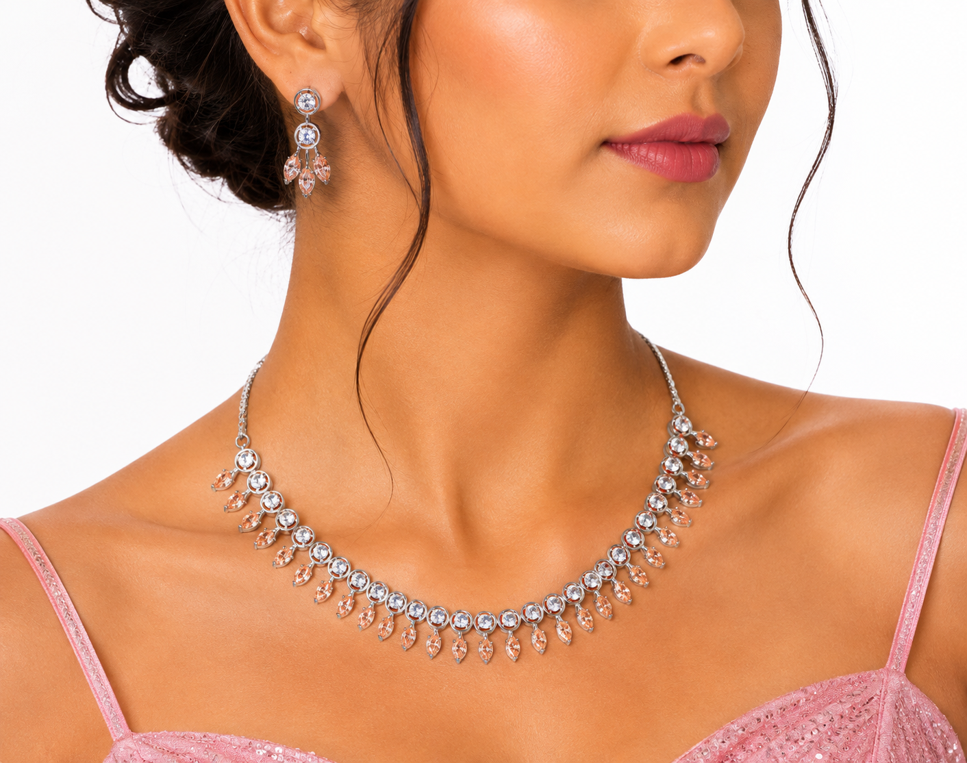 Cz Necklace 03884 - 8
