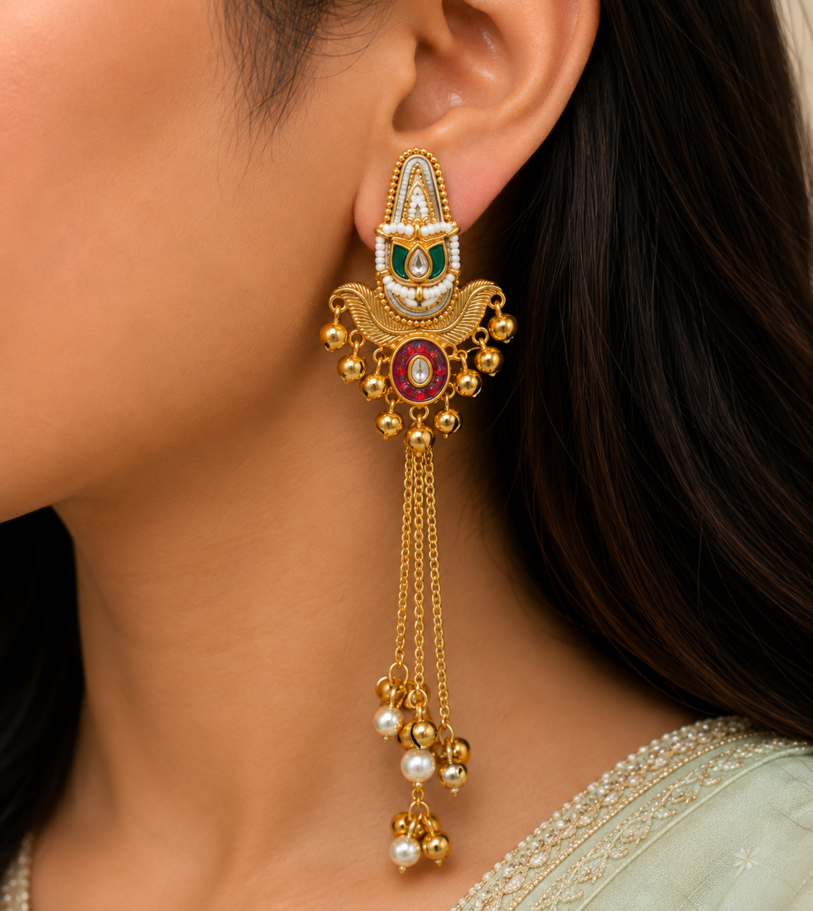 Kashmiri Earrings 06834 - 3