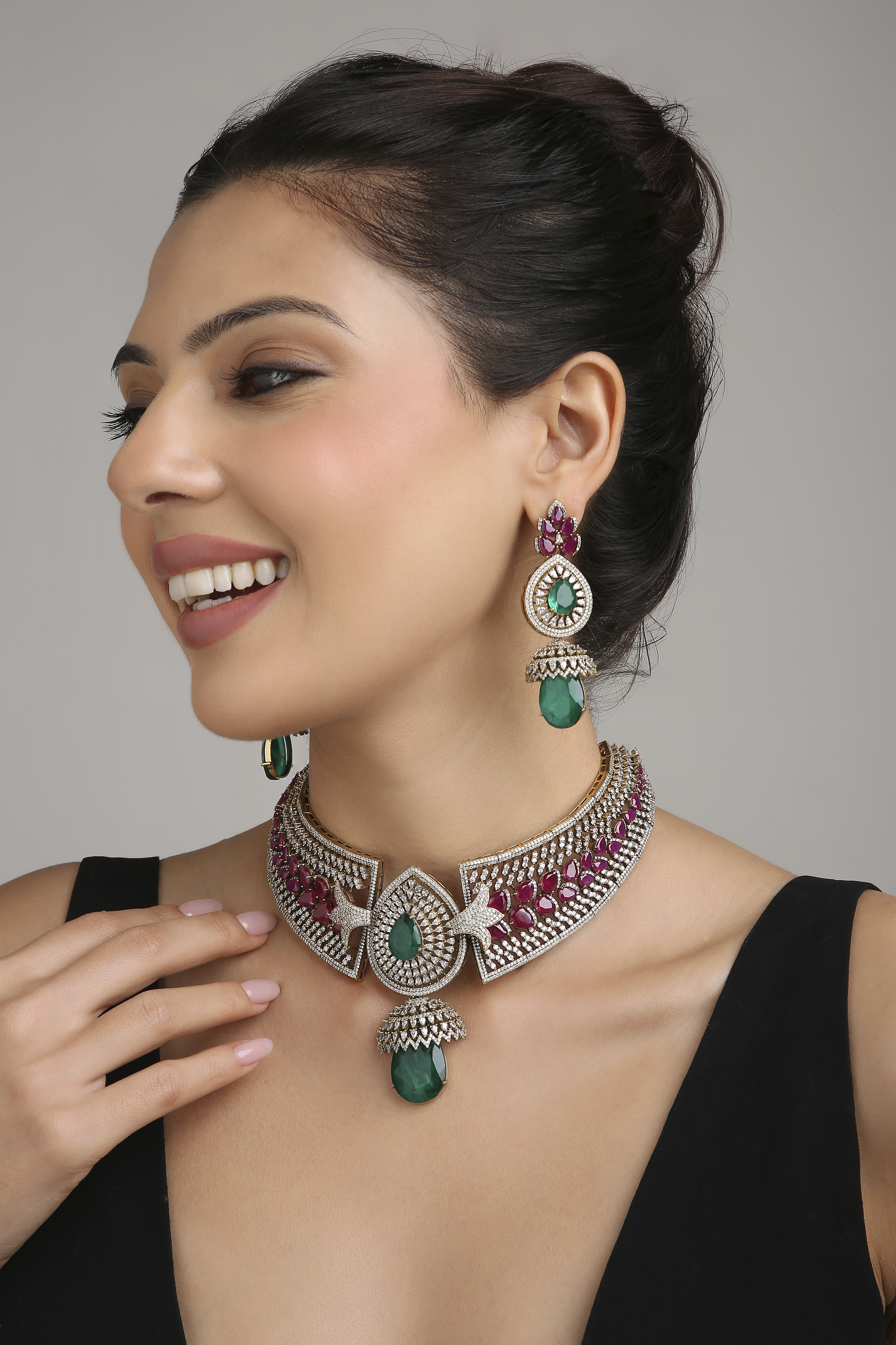 Cz Necklace 08185 - 4