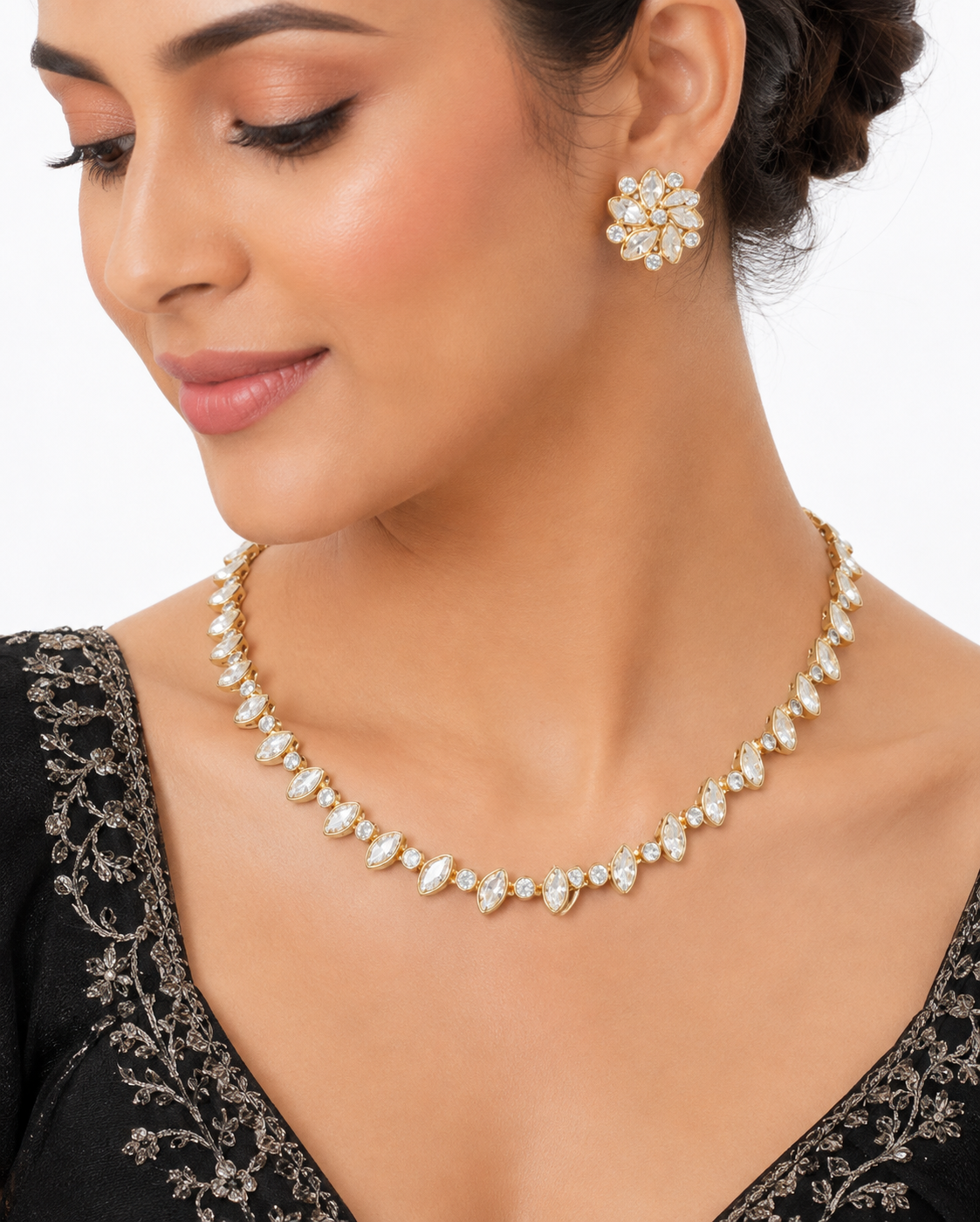 Kundan Necklace 09260 - 3