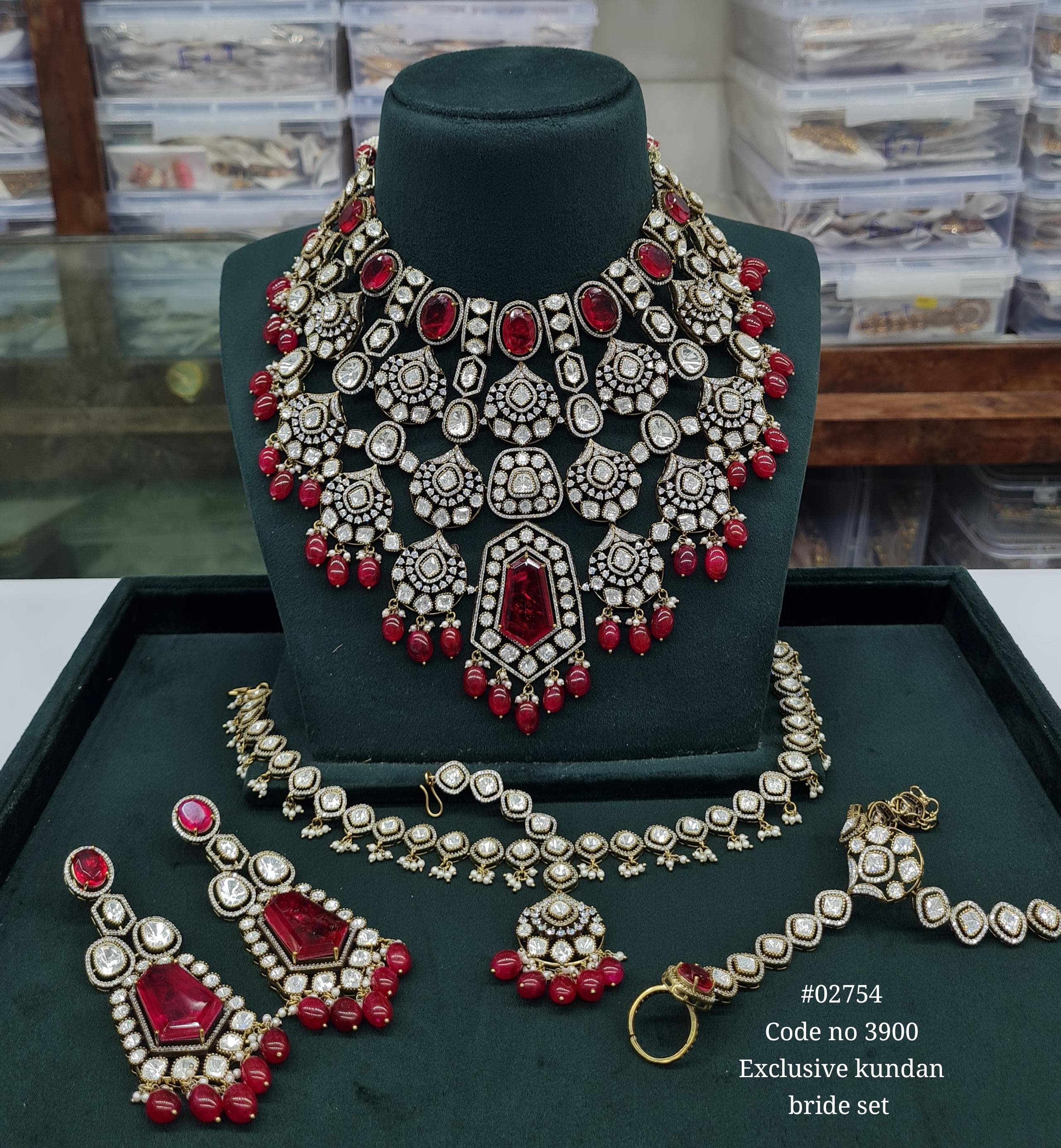 Kundan bride set 02754 - 5