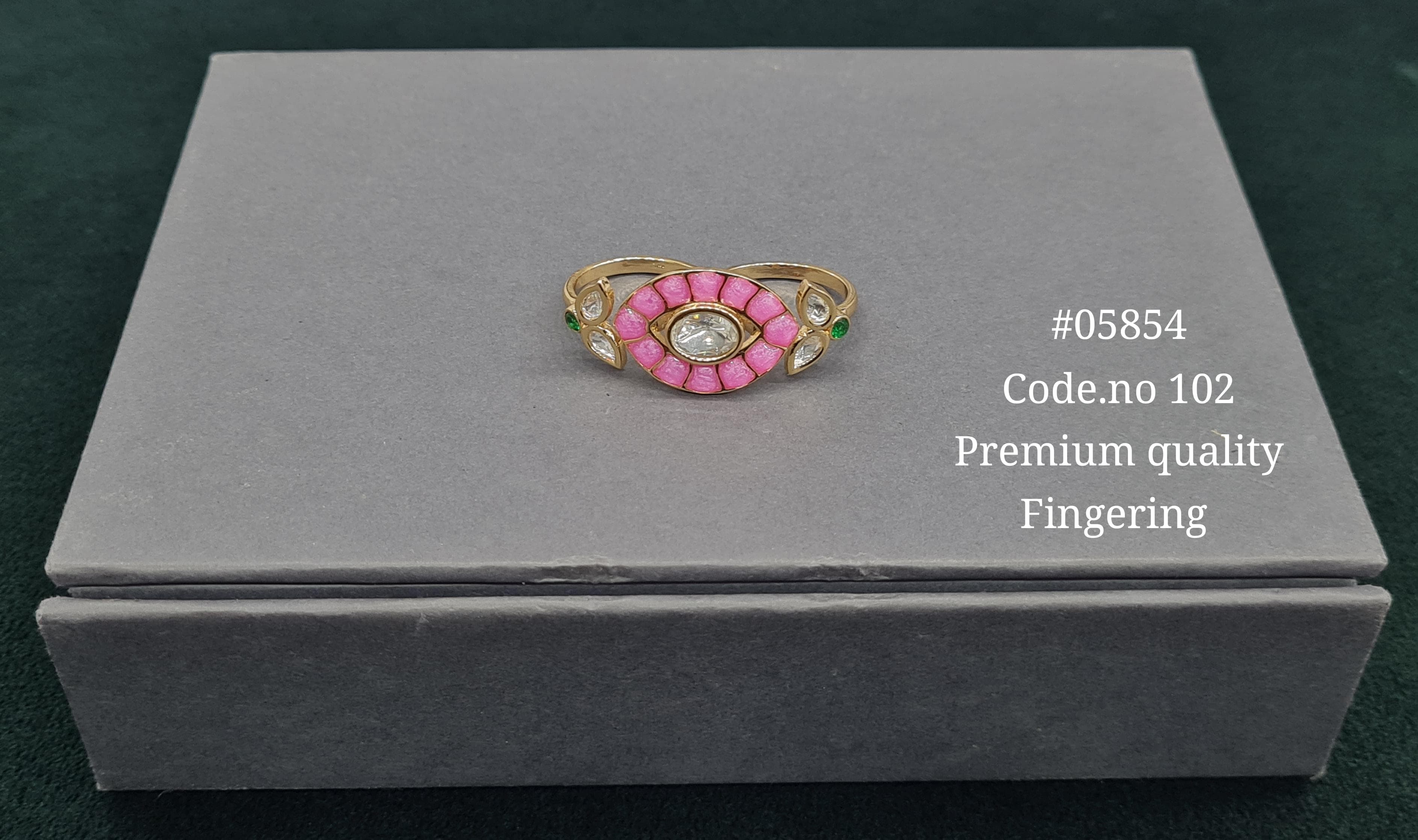 Kundan Double Fingerring 05854 - 3