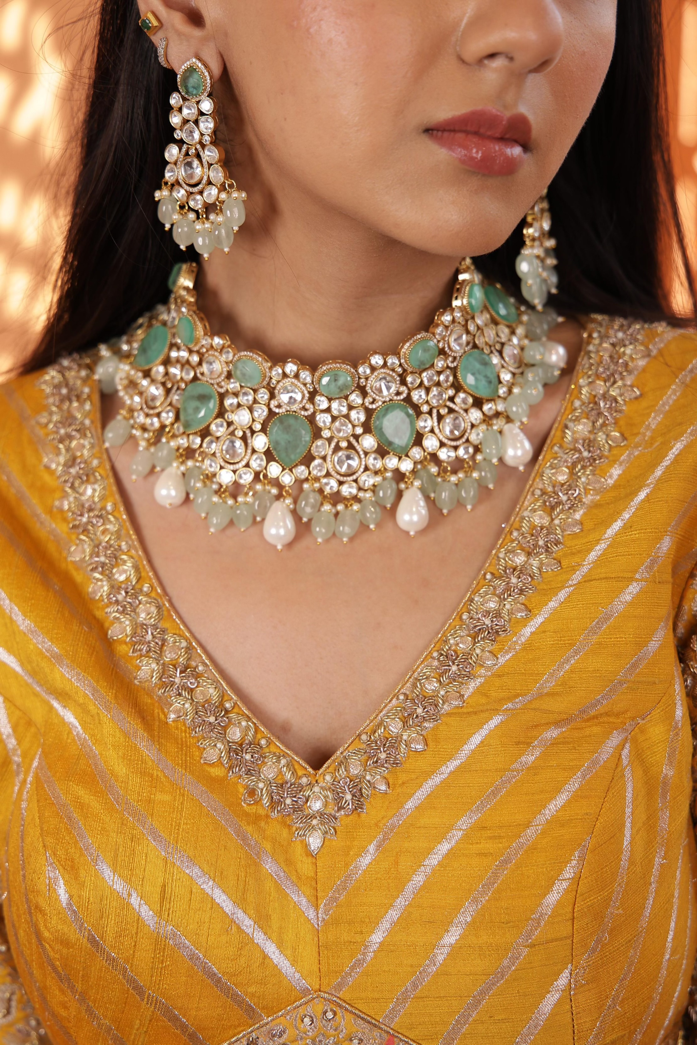 Kundan Bride Set 00470 - 5