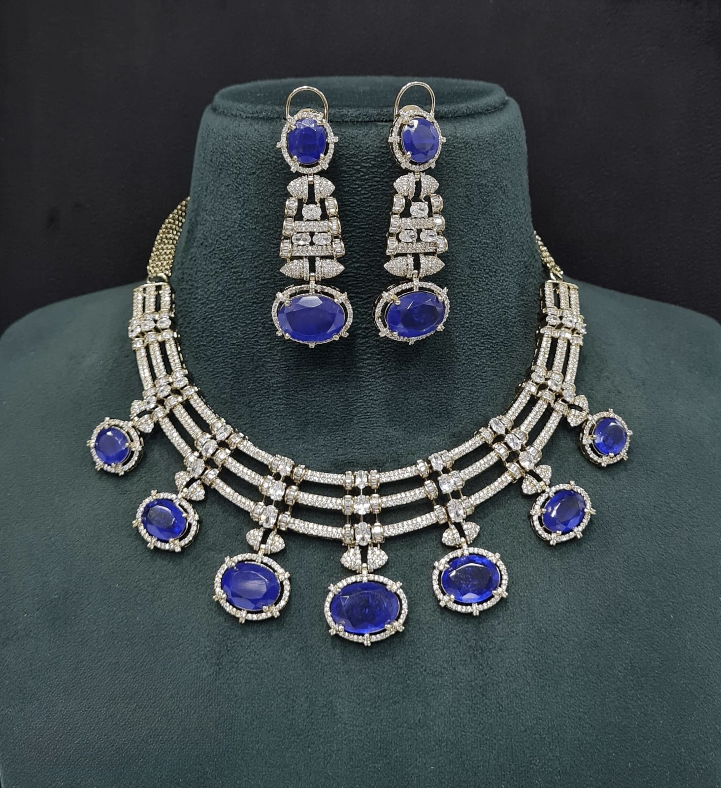 Cz Doublet Necklace 09865 - 4