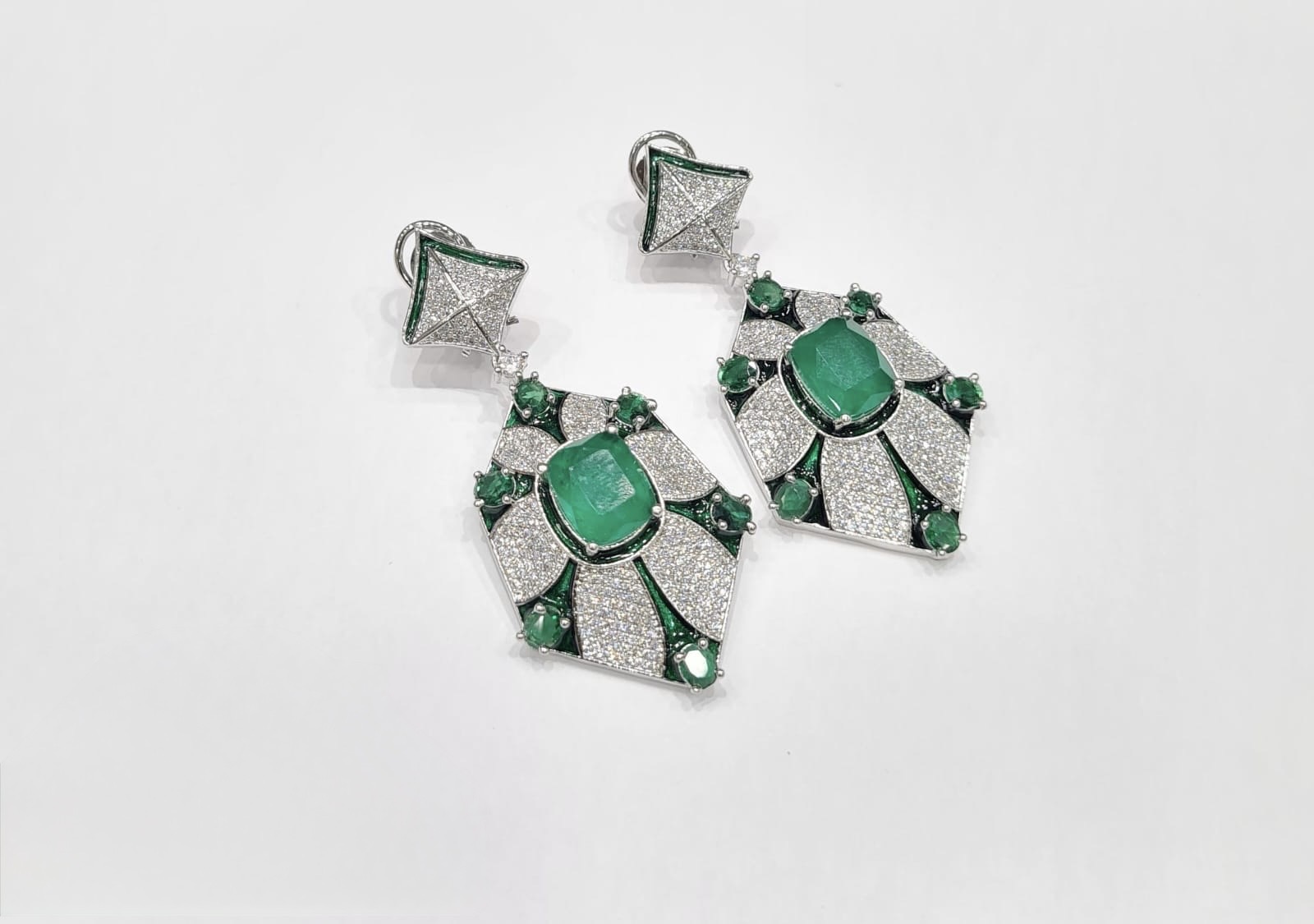 Cz Enamel Earrings 08544 - 14