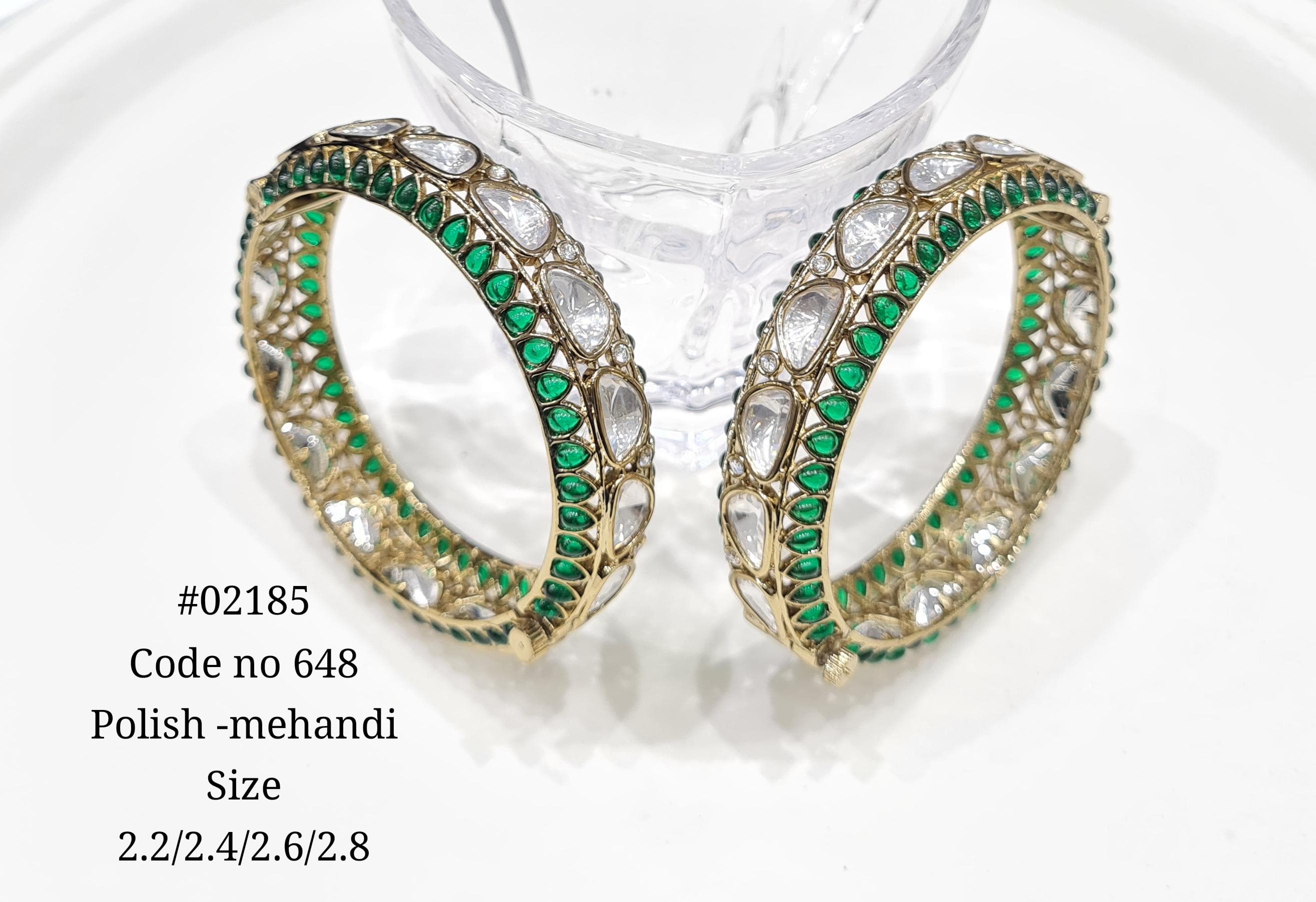 Kundan bangles 02185 - 2