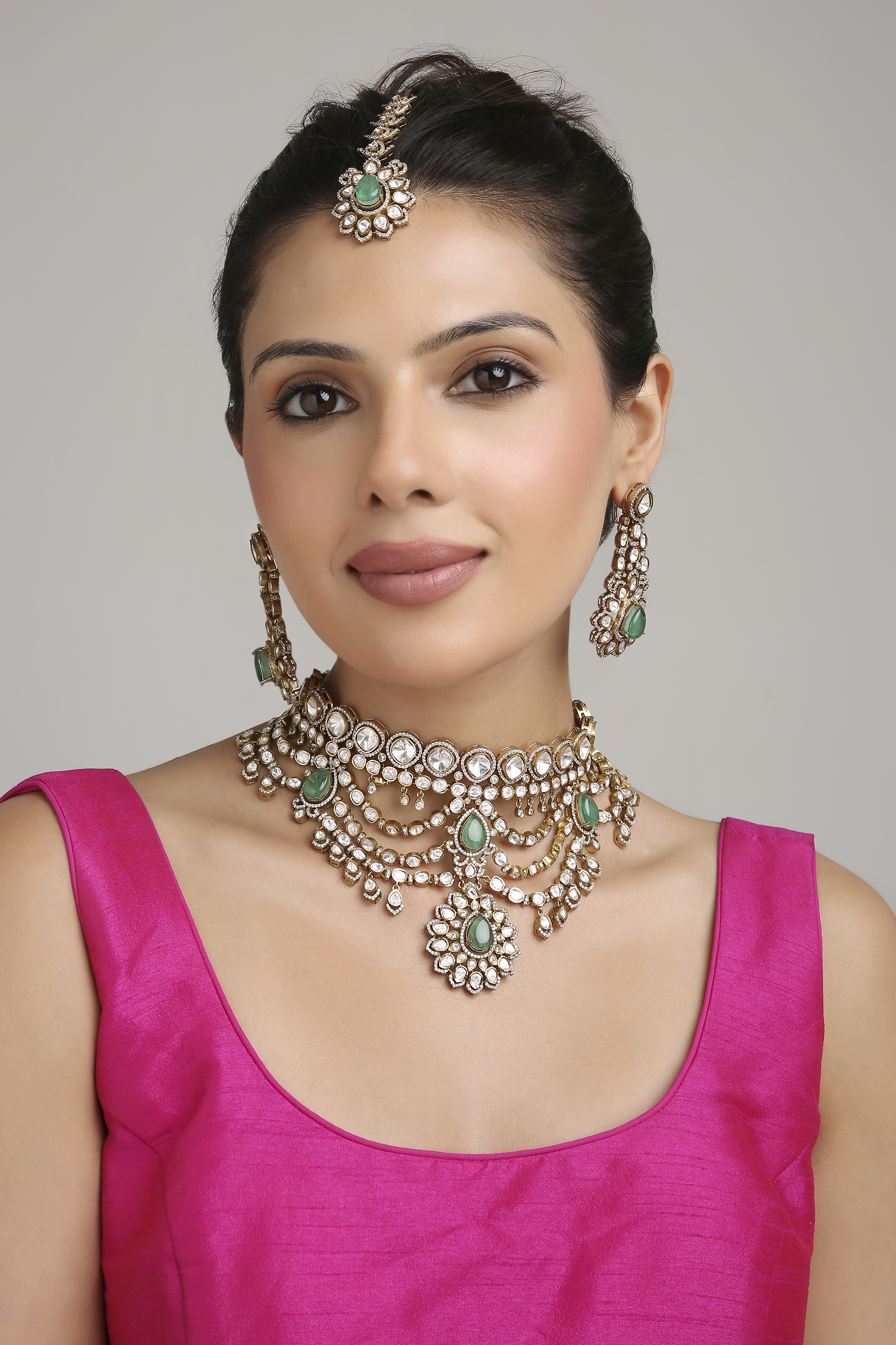 Kundan Bride Set 08105 - 7