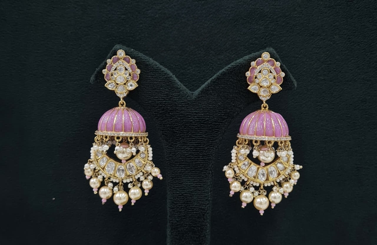 Kundan Earrings 07606 - 3