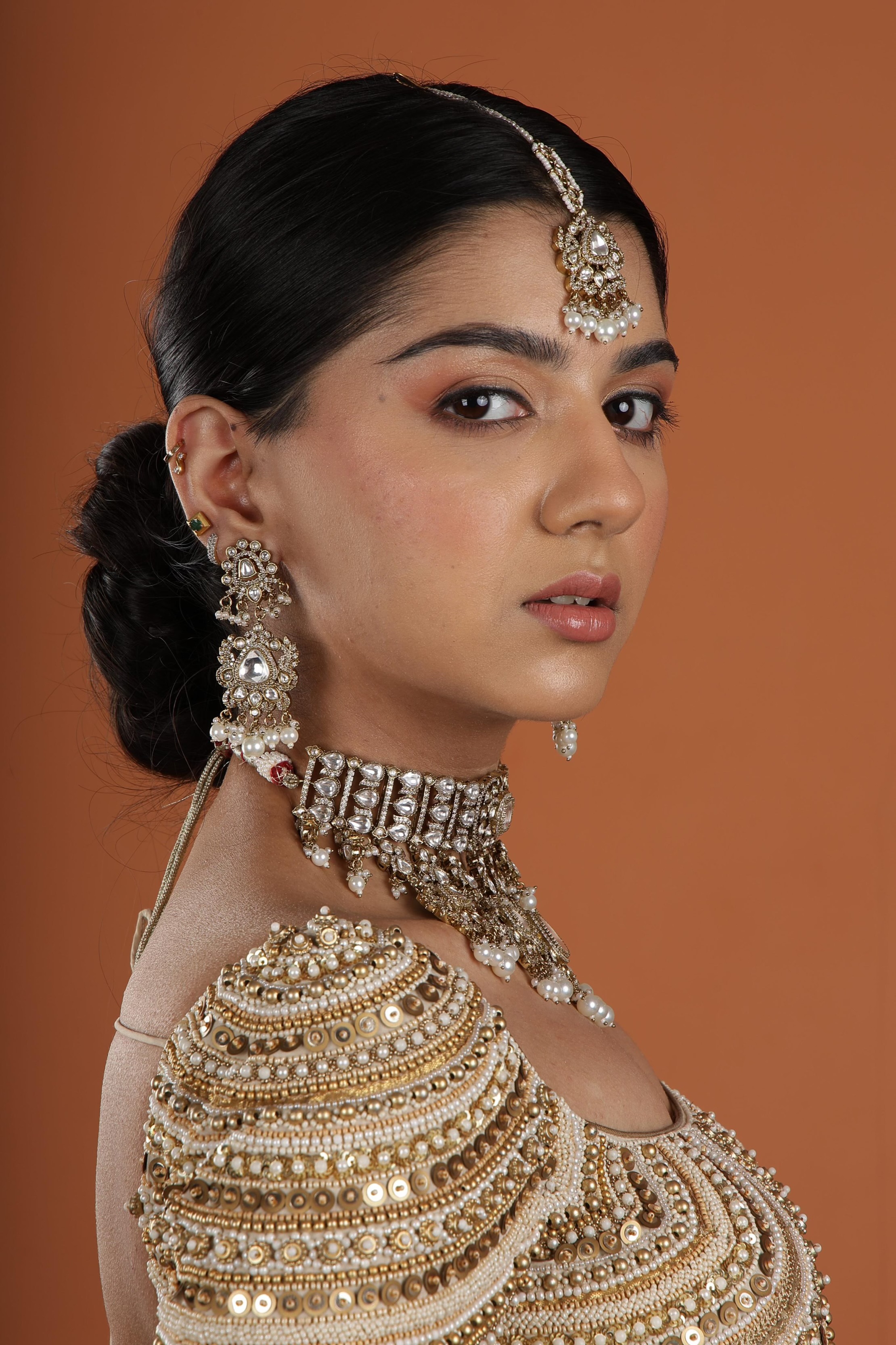 Kundan necklace set 00268 - 11