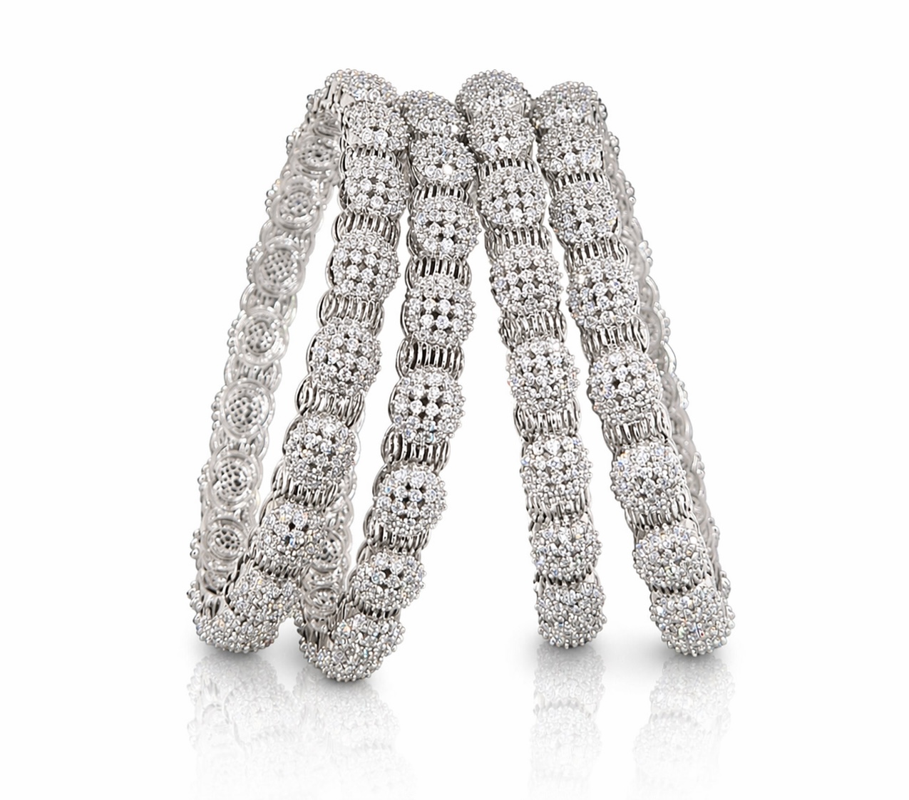 Cz Bangles Silver 09683