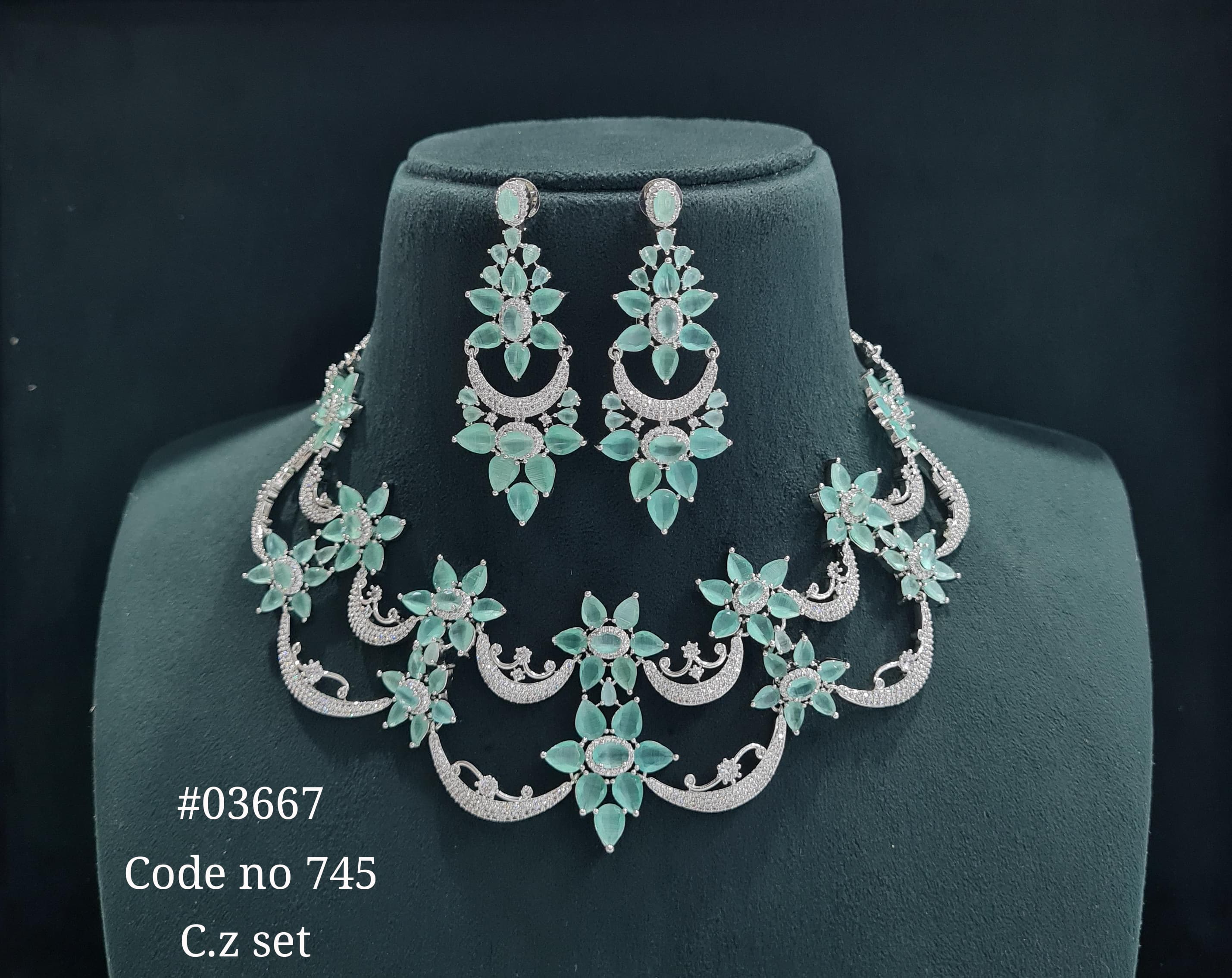 CZ necklace 03667 - 8