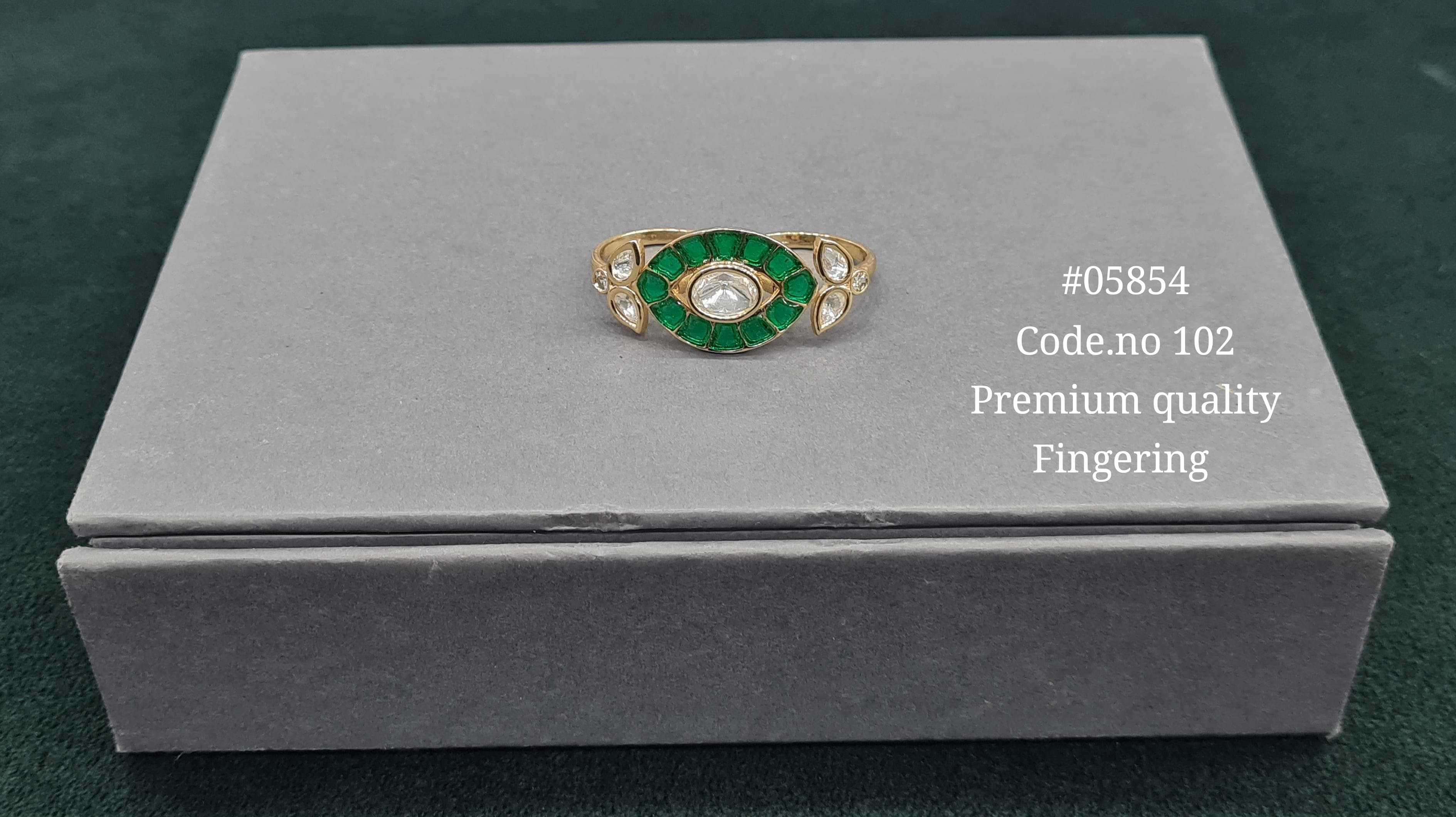 Kundan Double Fingerring 05854 - 5